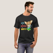 Dog + Ukulele Happy Musician Ukulele Player T-shirt (Voorkant volledig)