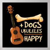 Dog Ukuleles Happy Poster (Voorkant)