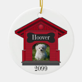 Dog Upload Photo Dog House met kerstmis Keramisch Ornament