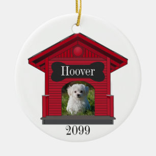 Dog Upload Photo Dog House met kerstmis Keramisch Ornament