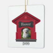 Dog Upload Photo Dog House w Bone-kerstCerami Keramisch Ornament (Links)