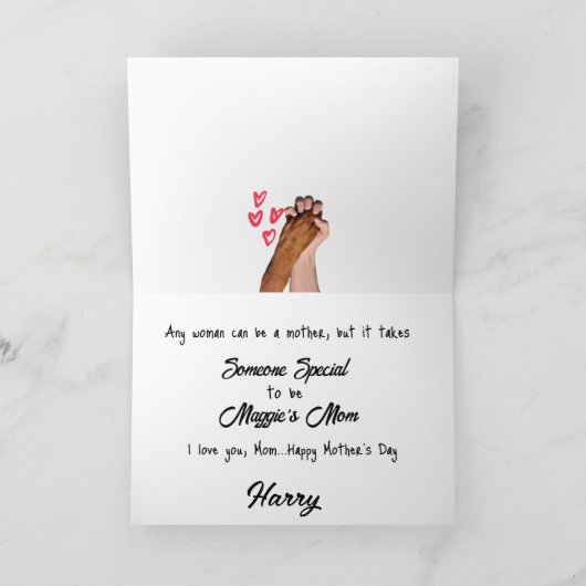 Dog...Uw beste kind ...Aangepaste Moederdag Kaart (Binnen)