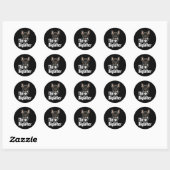 Dog vader Franse buldog vader franchie papa hond e Ronde Sticker (Vel)