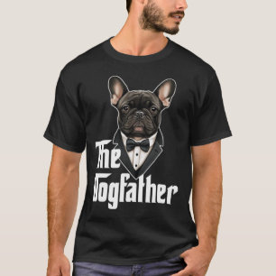 Dog vader Franse buldog vader franchie papa hond e T-shirt