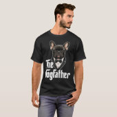 Dog vader Franse buldog vader franchie papa hond e T-shirt (Voorkant volledig)