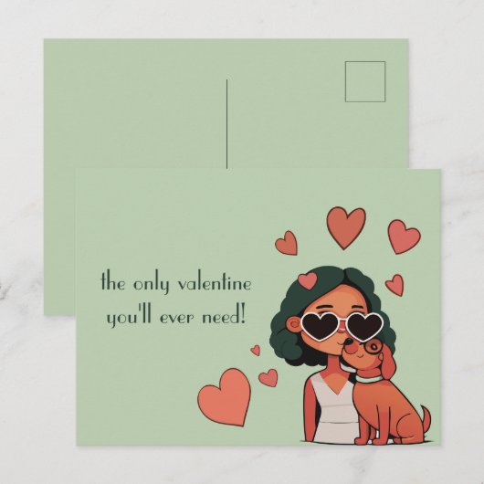Dog Valentijn Briefkaart (Voorkant / Achterkant)