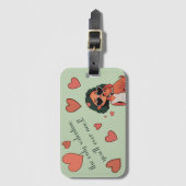 Dog Valentijn Canvas tas Bagagelabel (Voorkant (verticaal))