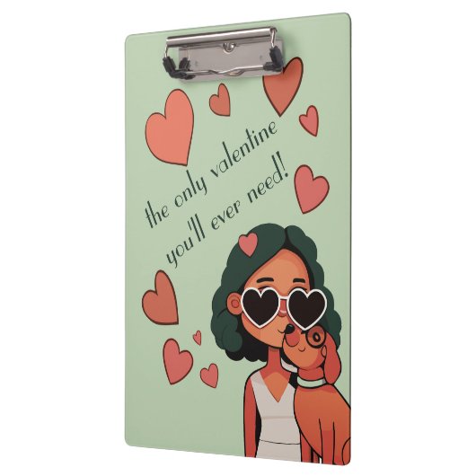 Dog Valentijn Canvas tas Klembord (Links)