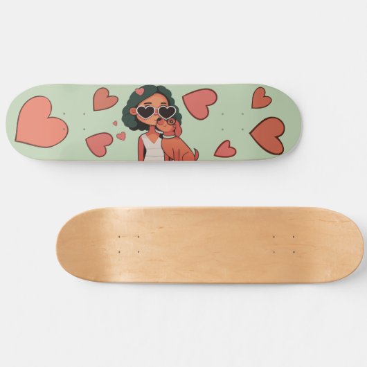 Dog Valentijn Canvas tas Persoonlijk Skateboard (Horizontaal)