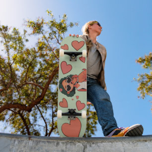 Dog Valentijn Canvas tas Persoonlijk Skateboard