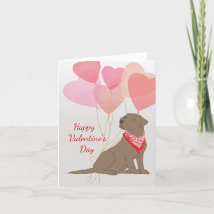 Dog Valentijn Card Chocolate Labrador Retriever Feestdagen Kaart