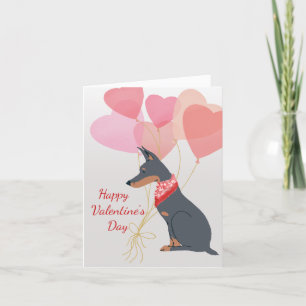 Dog Valentijn card van Doberman Red Balloons Feestdagen Kaart