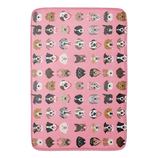 Dog Valentijn Face Pattern Badmat (Voorkant Verticaal)