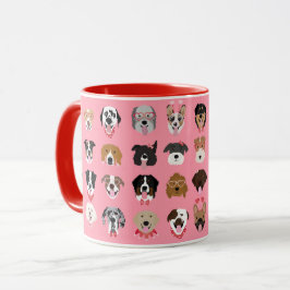 Dog Valentijn Face Pattern Mok