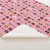 Dog Valentijn Face Pattern Sherpa Deken (3/4)