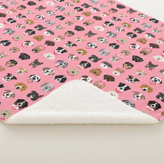 Dog Valentijn Face Pattern Sherpa Deken (3/4)