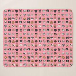Dog Valentijn Face Pattern Sherpa Deken