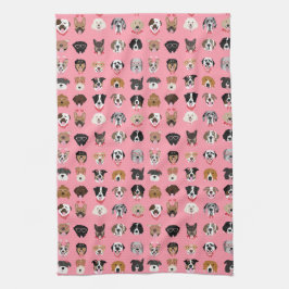 Dog Valentijn Face Pattern Theedoek
