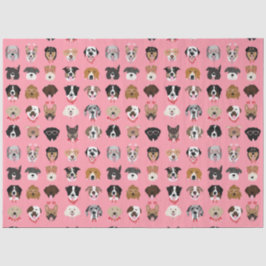 Dog Valentijn Face Pattern Tissuepapier