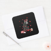 Dog Valentijn Gift Cute Boston Terrier Valentijns Vierkante Sticker (Envelop)