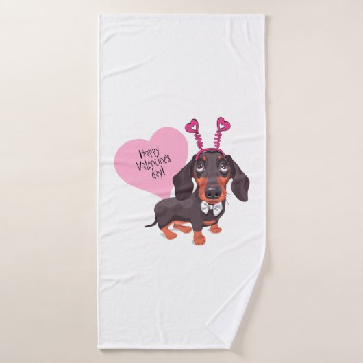 Dog Valentijn s Day Badhanddoek (Badhanddoek)