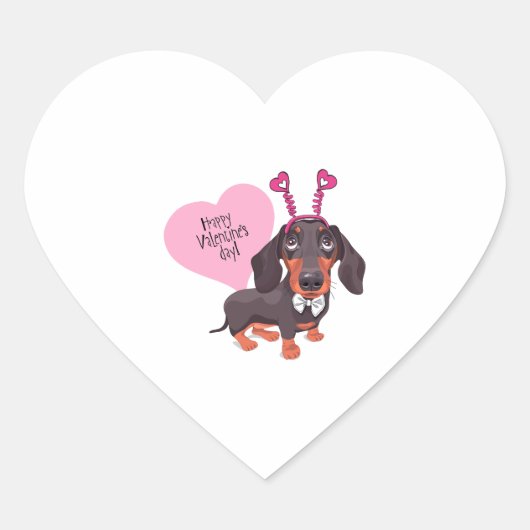 Dog Valentijn s Day Hart Sticker (Voorkant)