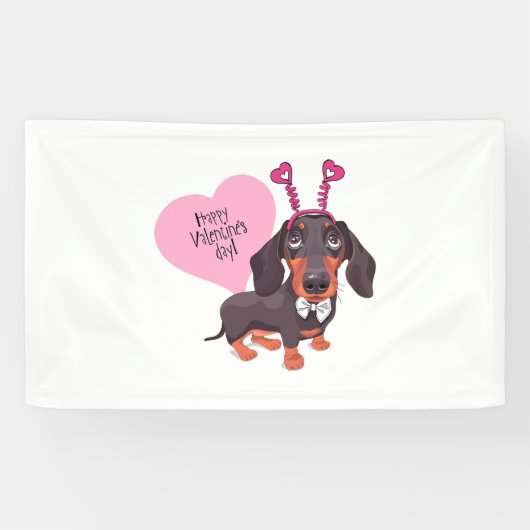 Dog Valentijn s Day Spandoek (Horizontaal)
