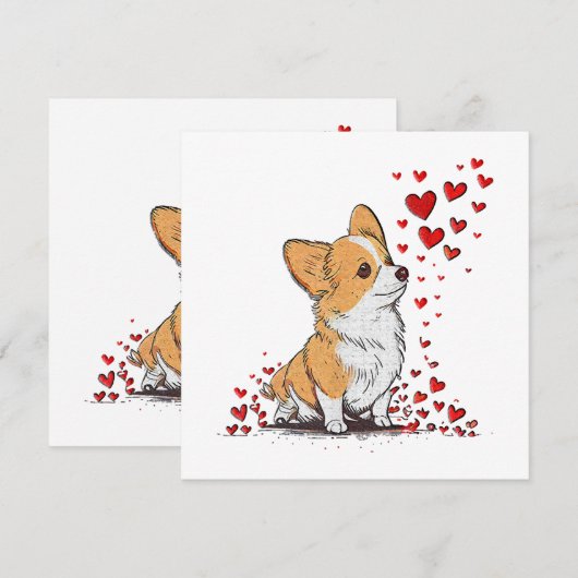 Dog Valentijn Schattige Corgi Valentijn s Day (Voorkant / Achterkant)