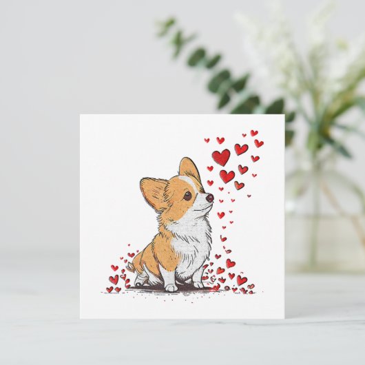 Dog Valentijn Schattige Corgi Valentijn s Day (Staand voorkant)