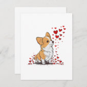 Dog Valentijn Schattige Corgi Valentijn s Day Informatiekaartje (Voorkant / Achterkant)
