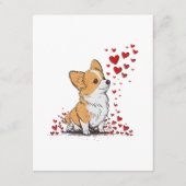 Dog Valentijn Schattige Corgi Valentijn s Day Informatiekaartje (Voorkant)