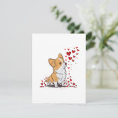 Dog Valentijn Schattige Corgi Valentijn s Day Informatiekaartje (Staand voorkant)