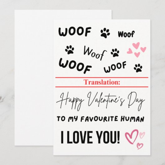 Dog Valentijnsdag Funny Quote Feestdagenkaart (Voorkant / Achterkant)