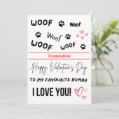 Dog Valentijnsdag Funny Quote Feestdagenkaart (Staand voorkant)