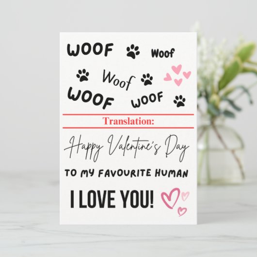 Dog Valentijnsdag Funny Quote Feestdagenkaart (Staand voorkant)