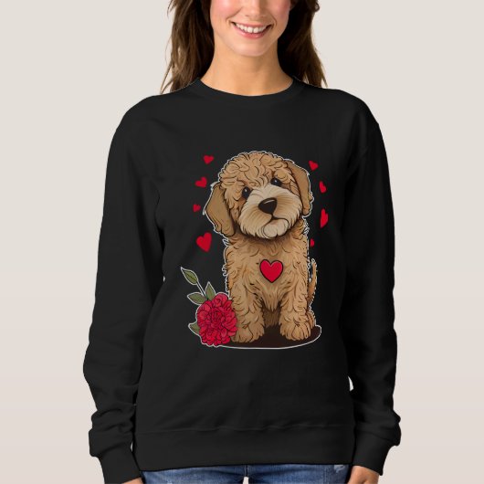 Dog Valentine Cute Golden Doodle Valentine's Day Trui (Voorkant)