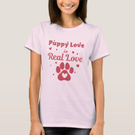 Dog Valentine Gift with Cute Puppy Love Paw Art T-shirt