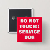 DOG VAN DE DIENST NIET AAN VIERKANTE BUTTON 5,1 CM (Voorkant /achterkant)