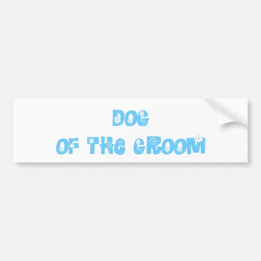 Dog van de Groom Bumpersticker (Voorkant)