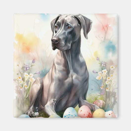 Dog van Groot Dane met Paaseieren Magneet (Voorkant)