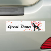 Dog van het ras Great Dane met sterren  Bumpersticker (Op auto)
