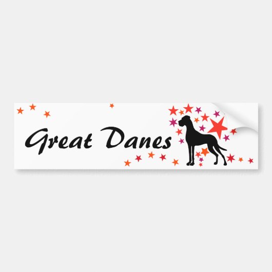 Dog van het ras Great Dane met sterren  Bumpersticker (Voorkant)
