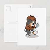 Dog verkleed als een detective | kies voor de acht briefkaart (Voorkant / Achterkant)