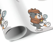 Dog verkleed als een detective | kies voor de acht cadeaupapier (Rol Hoek)