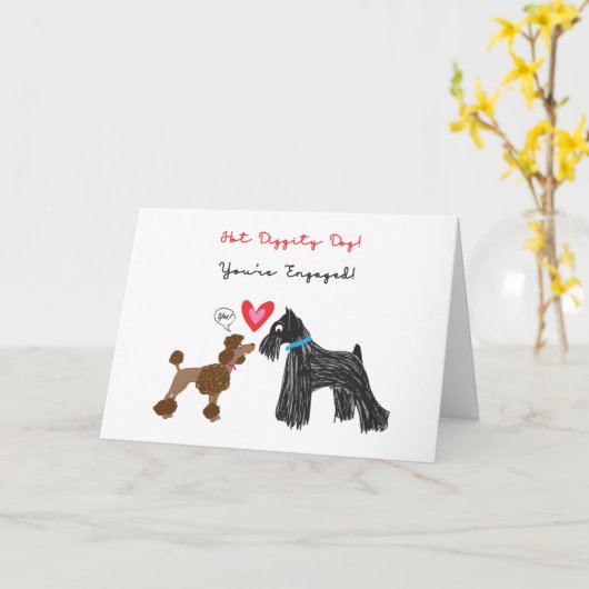 Dog Verloving Kaart (Gele Bloem)