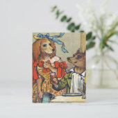 Dog Victoriaans Dinner Dress Doggy Briefkaart (Staand voorkant)