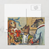 Dog Victoriaans Dinner Dress Doggy Briefkaart (Voorkant / Achterkant)