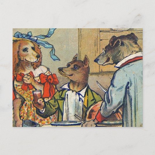 Dog Victoriaans Dinner Dress Doggy Briefkaart (Voorkant)