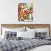 Dog Victoriaans Dinner Dress Doggy Canvas Afdruk (Insitu (Slaapkamer))