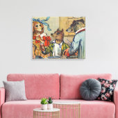 Dog Victoriaans Dinner Dress Doggy Canvas Afdruk (Insitu (Woonkamer))